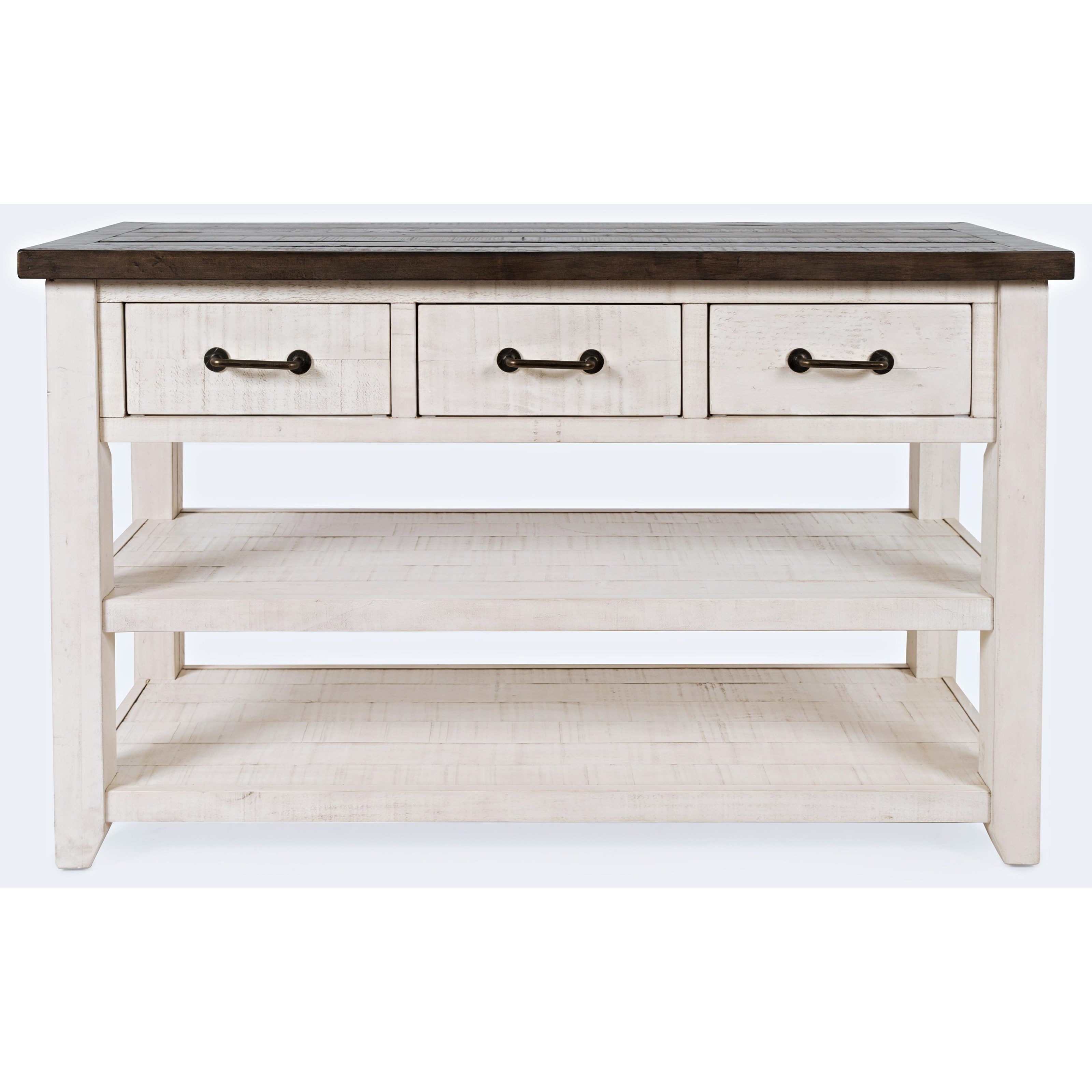 Jofran Madison County 1706 14 3 Drawer Console Vintage White